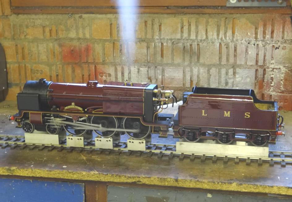 The completed loco on a rolling road test bed
